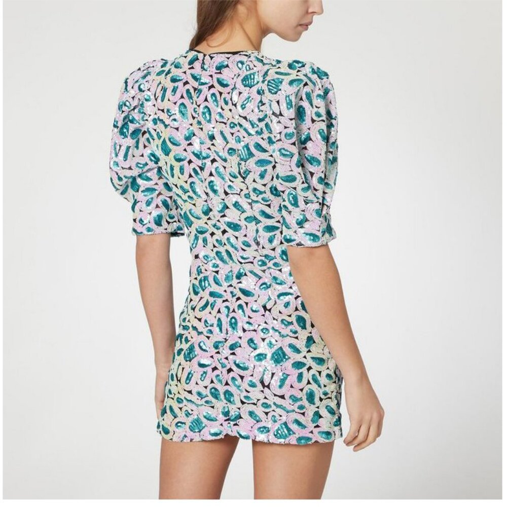 ROTATE Birger Christensen Sequined iridescent Mini Dress M